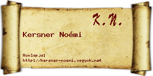 Kersner Noémi névjegykártya